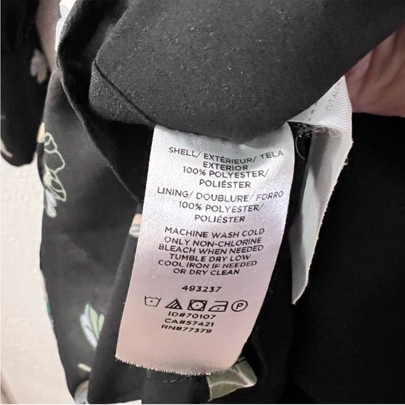 Loft black floral square neck short dress - Picture 8 of 8